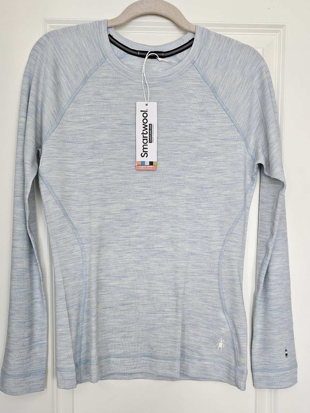 Smartwool Merino 250 Base Layer Women’s M Sky Blue Thermal Long Sleeve NWT